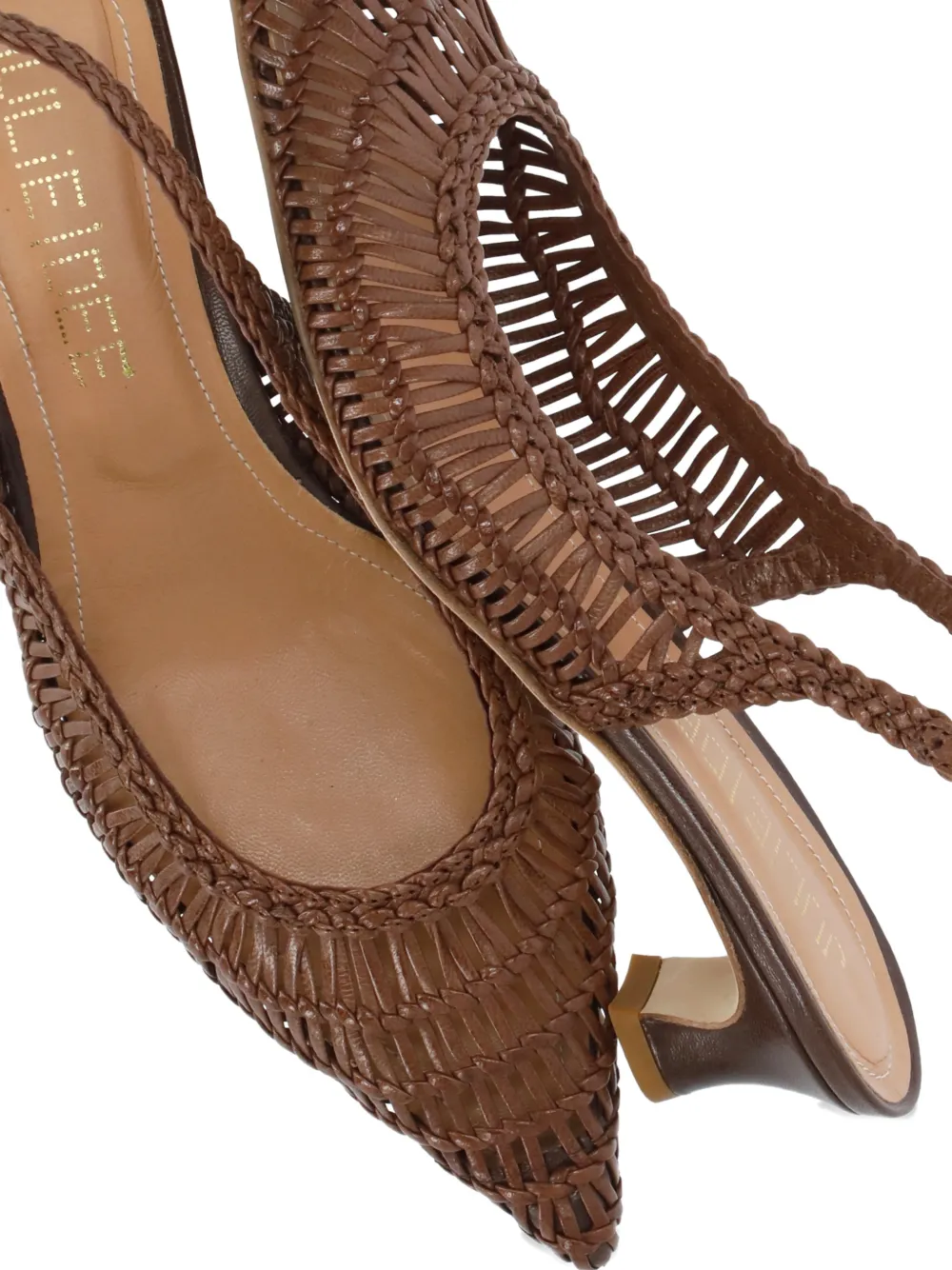 Julie Dee woven slingback pumps Bruin