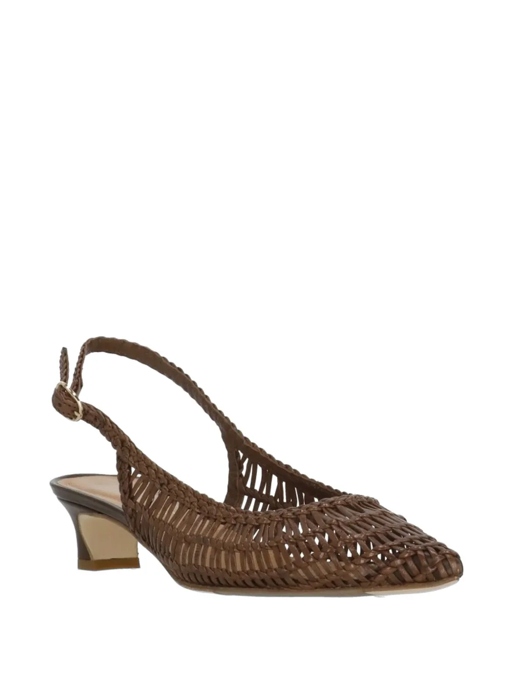Julie Dee woven slingback pumps Bruin