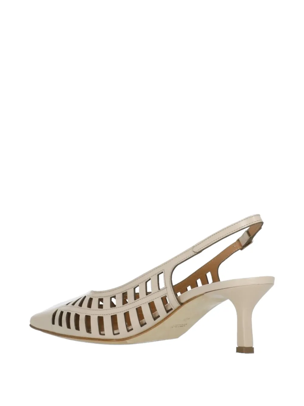 Julie Dee cage-detail slingback pumps Beige