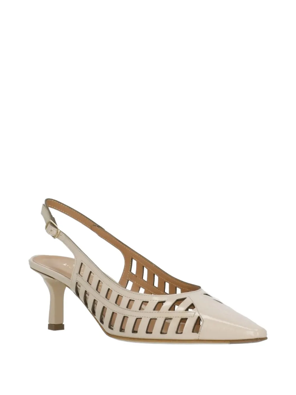 Julie Dee cage-detail slingback pumps Beige