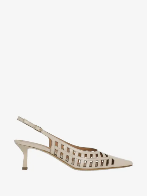 Julie Dee cage-detail slingback pumps