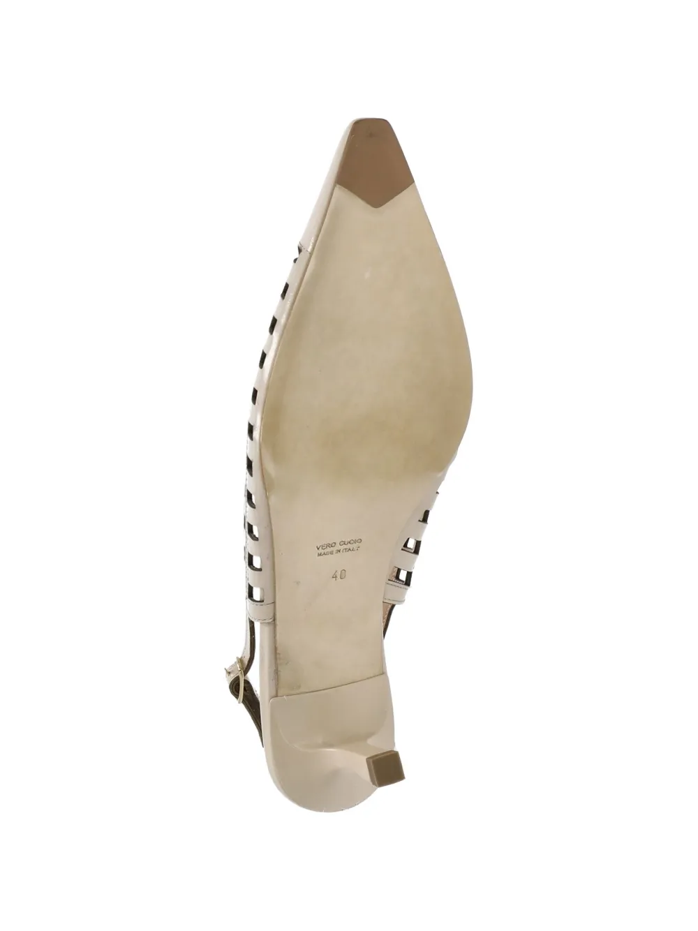 Julie Dee cage-detail slingback pumps Beige