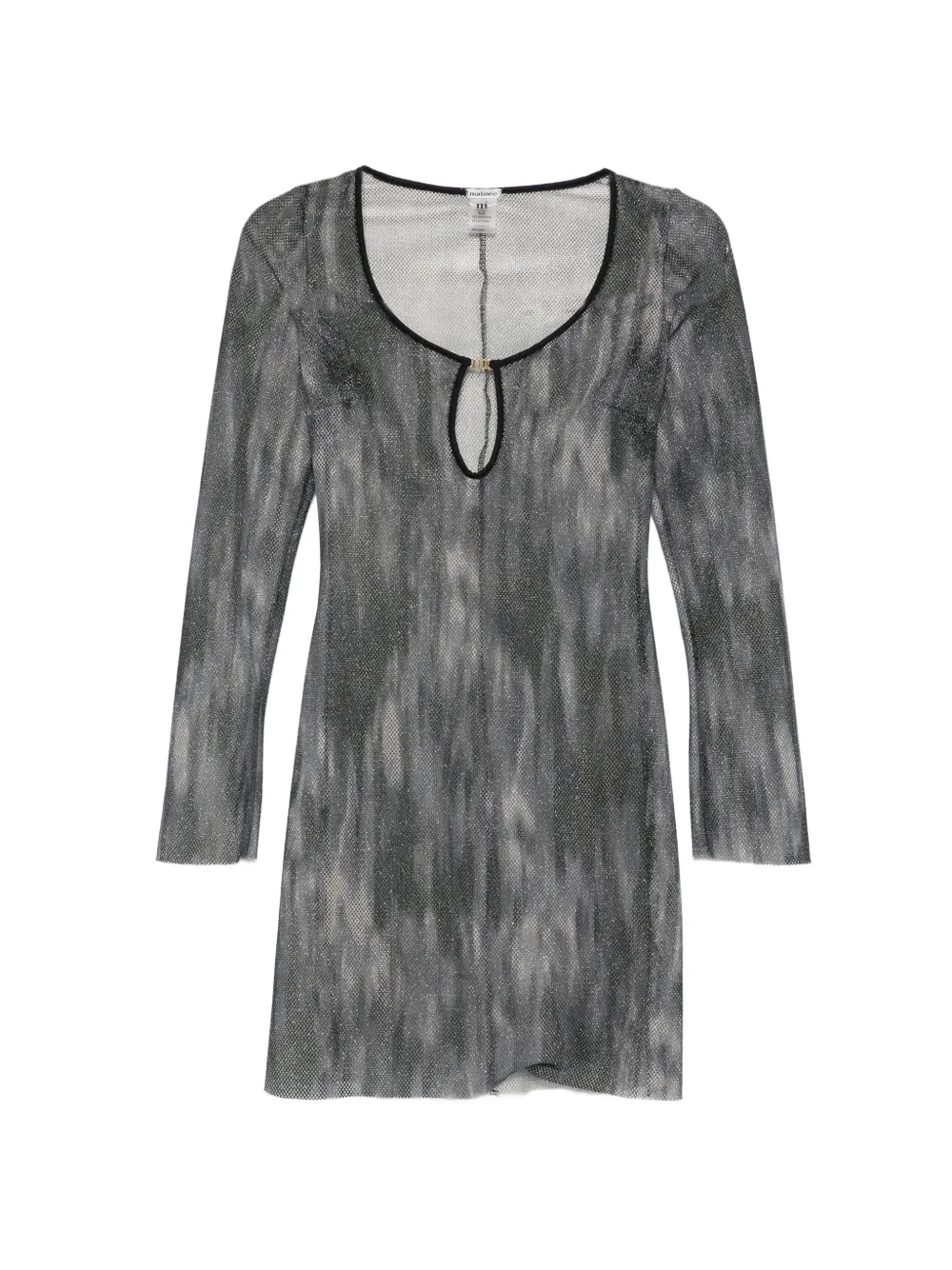 Matinée scoop-neck mini beach dress - Schwarz
