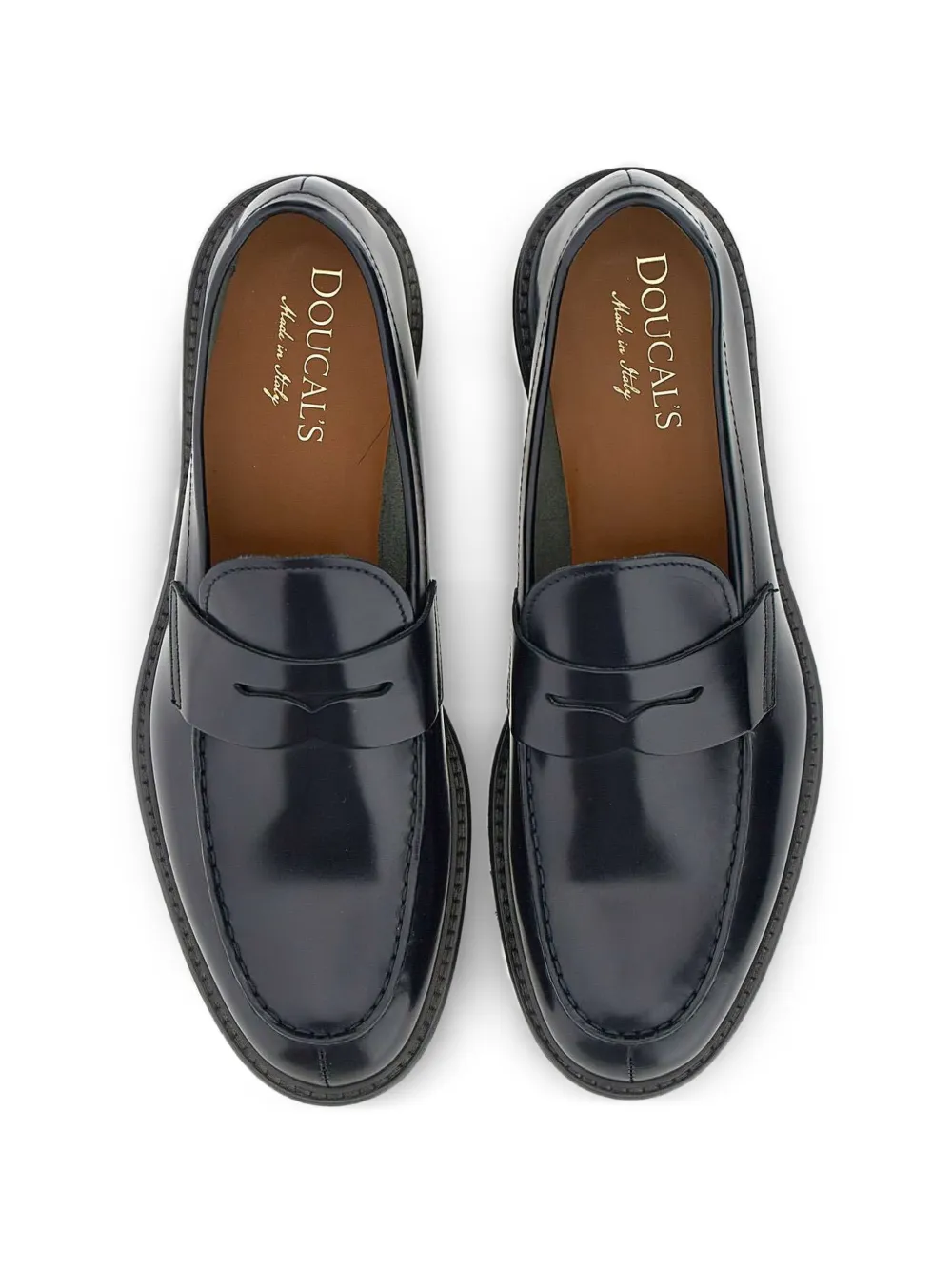 Doucal's Leren loafers met stiksels Blauw