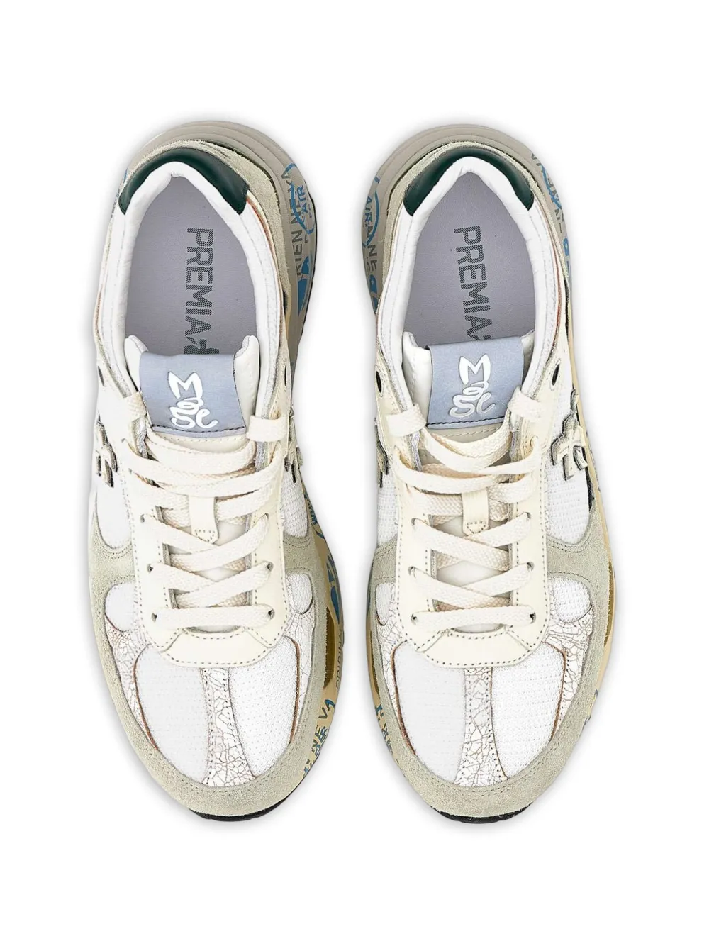 Premiata Mase suede-panel sneakers Beige
