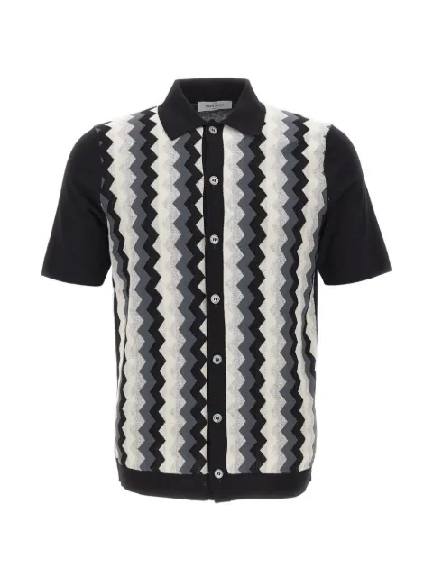 Gran Sasso chevron-jacquard shirt