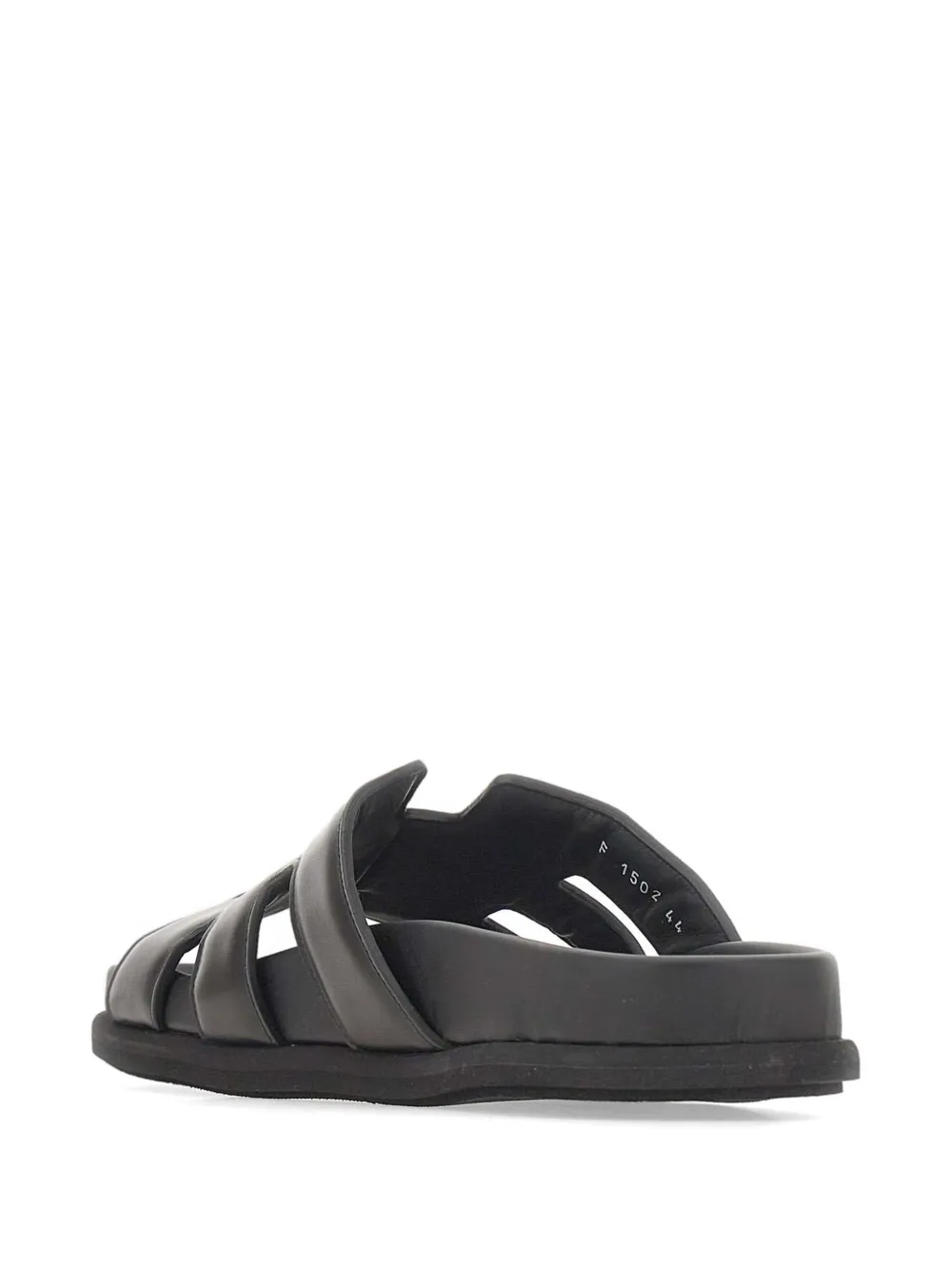 Fabi Leren sandalen met uitgesneden details en bandje Zwart