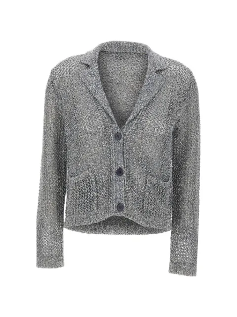 Kangra openwork button cardigan