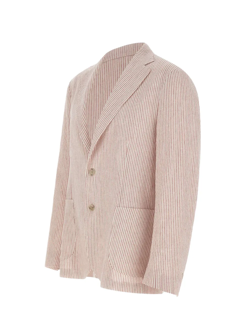 Barba Easy J gestreepte blazer met opgestikte zak Beige