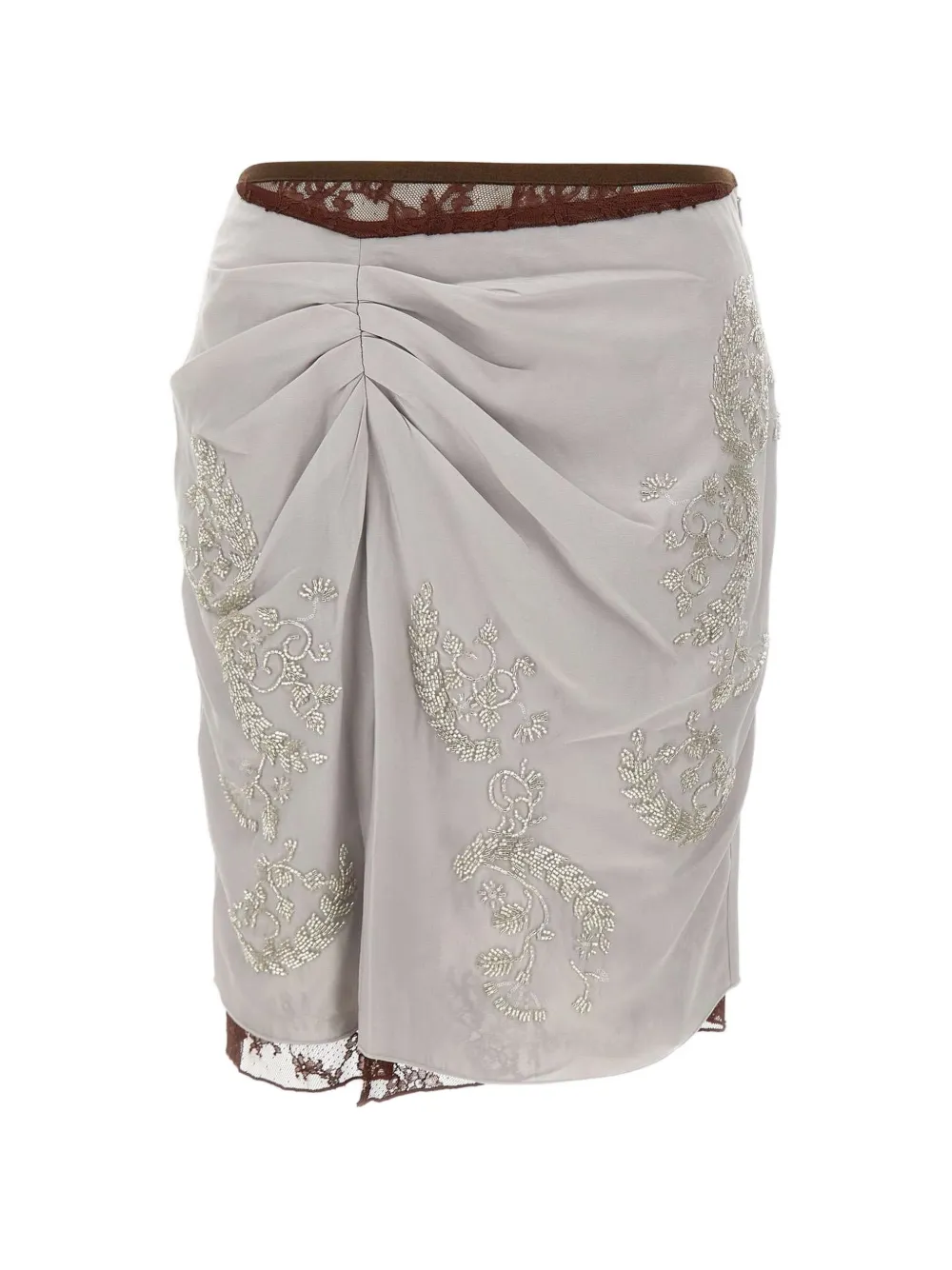 Jacques floral-embroidery skirt - Grigio