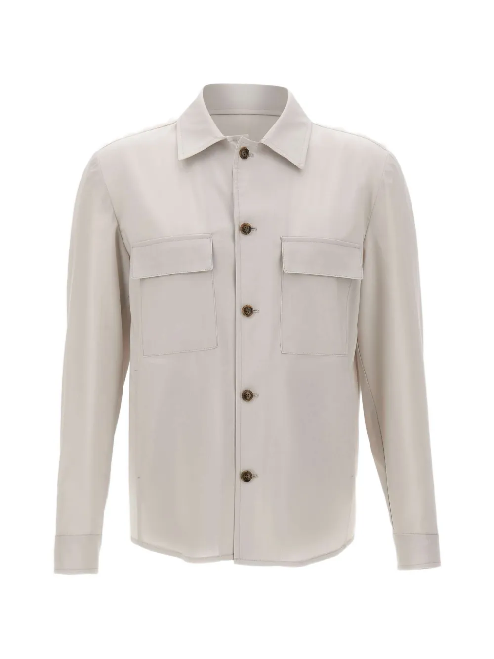 Barba London flap-pocket button shirt jacket - Toni neutri