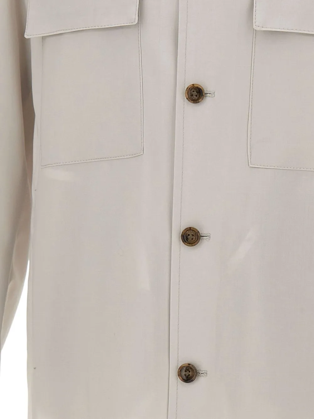 Barba London shirtjack met klepzak en knopen Beige