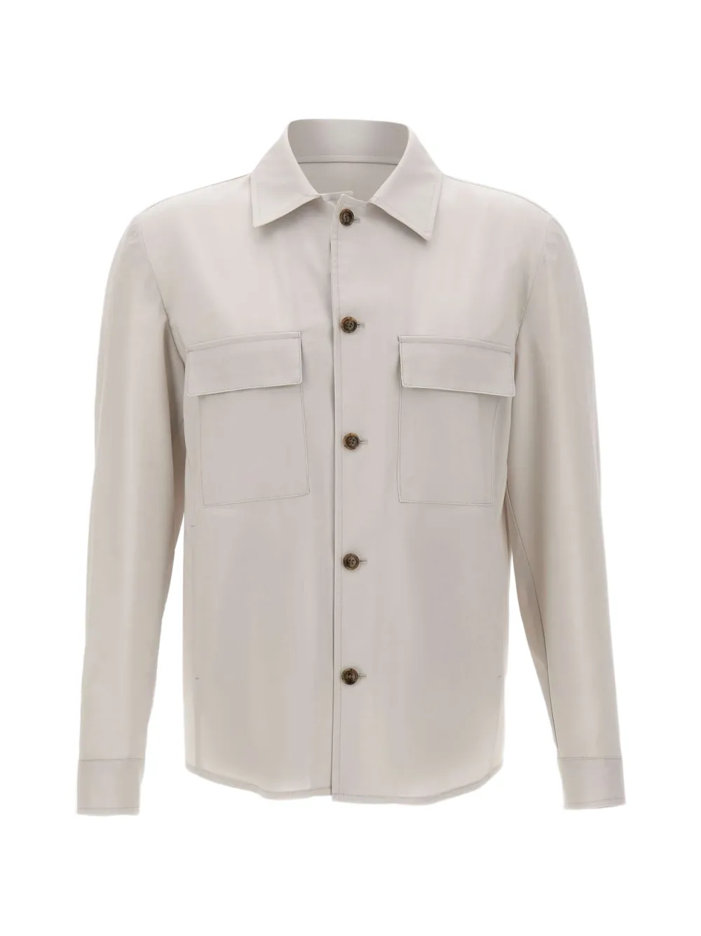 Barba London flap-pocket button shirt jacket - Toni neutri