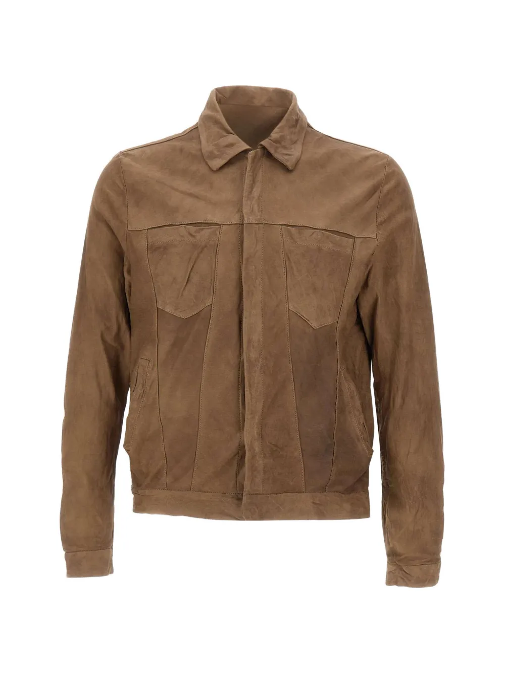 Giorgio Brato crinkled chest-pocket jacket - Marrone