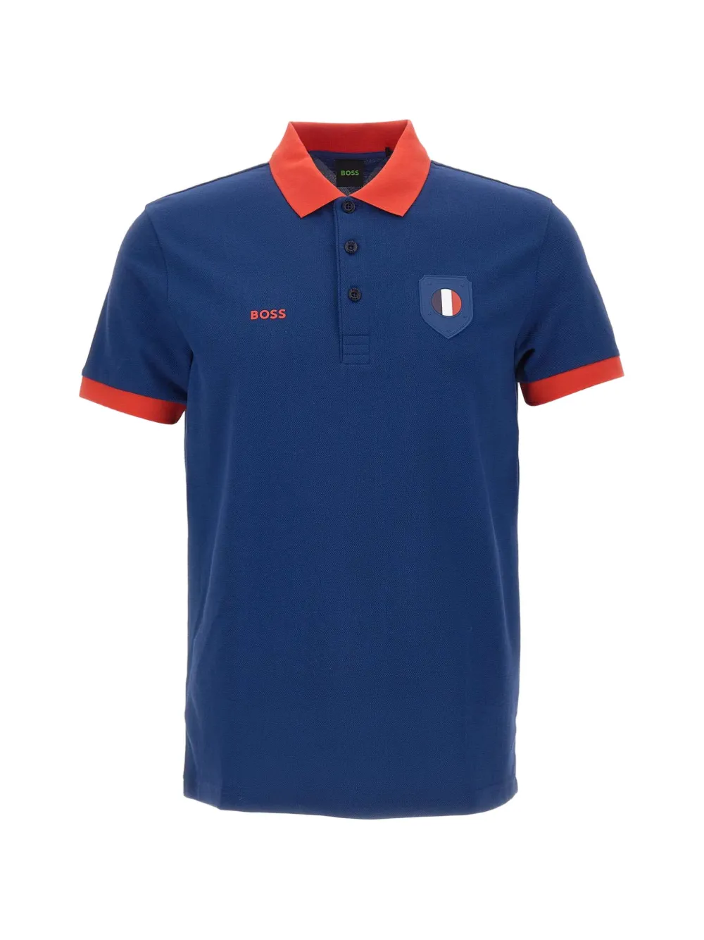 BOSS logo-detail polo shirt - Blu