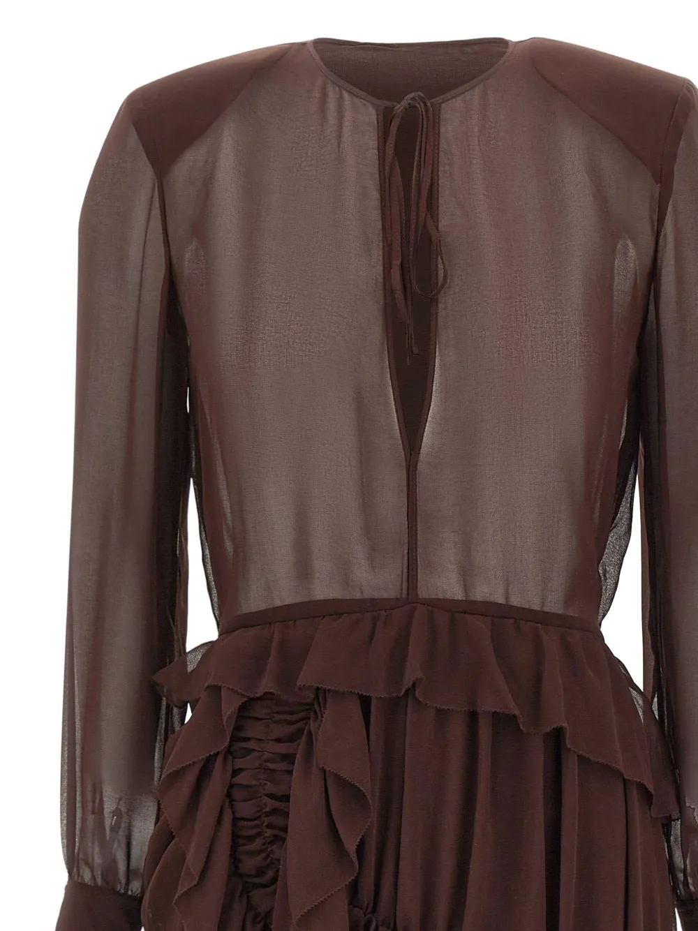 Jacques Mini-jurk met ruches Bruin