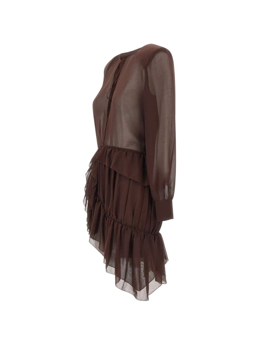 Jacques Mini-jurk met ruches Bruin