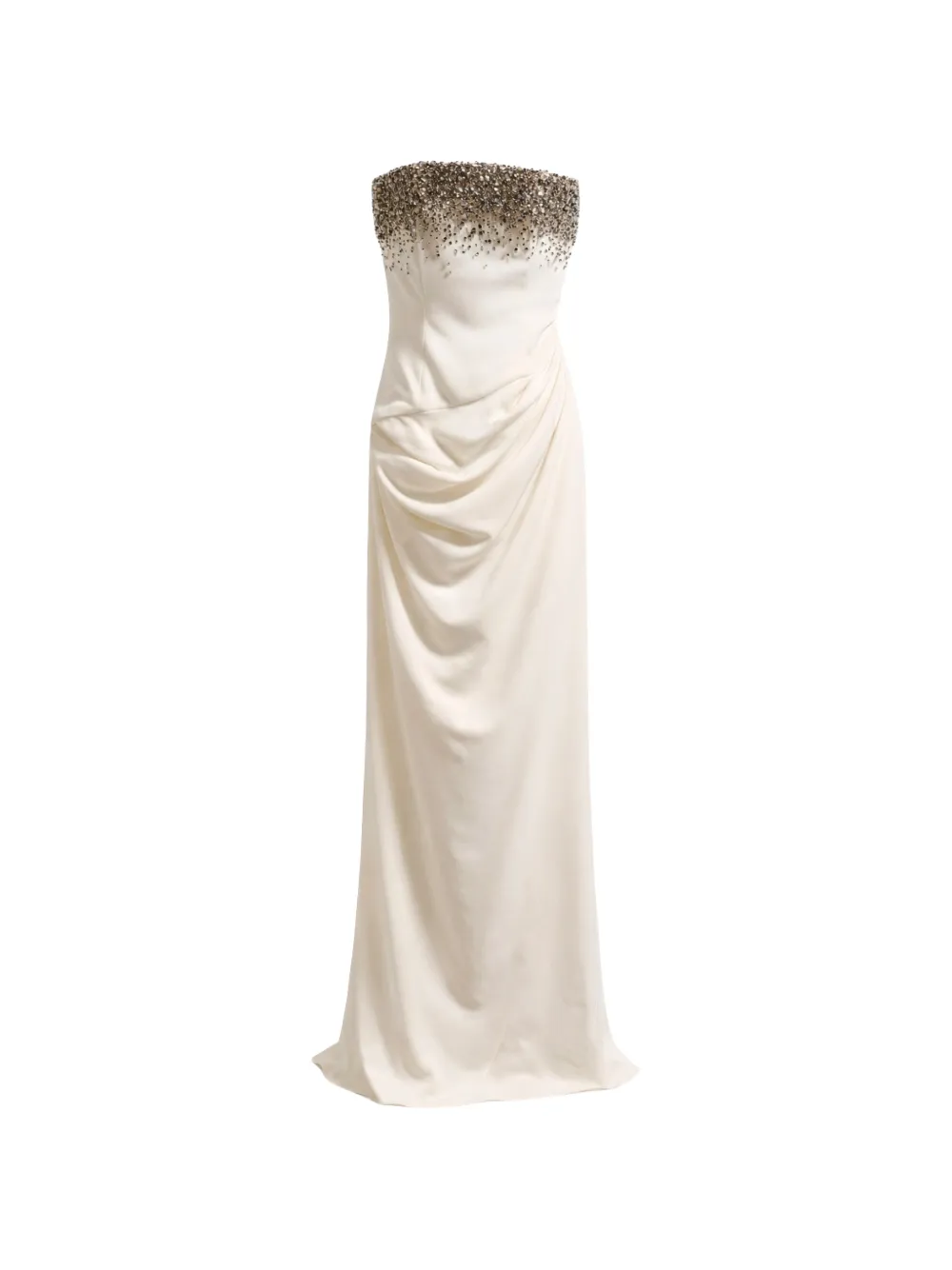 Amen crystal-embellished draped dress - Bianco