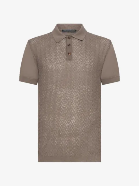 Low Brand playera tipo polo en tejido chevron
