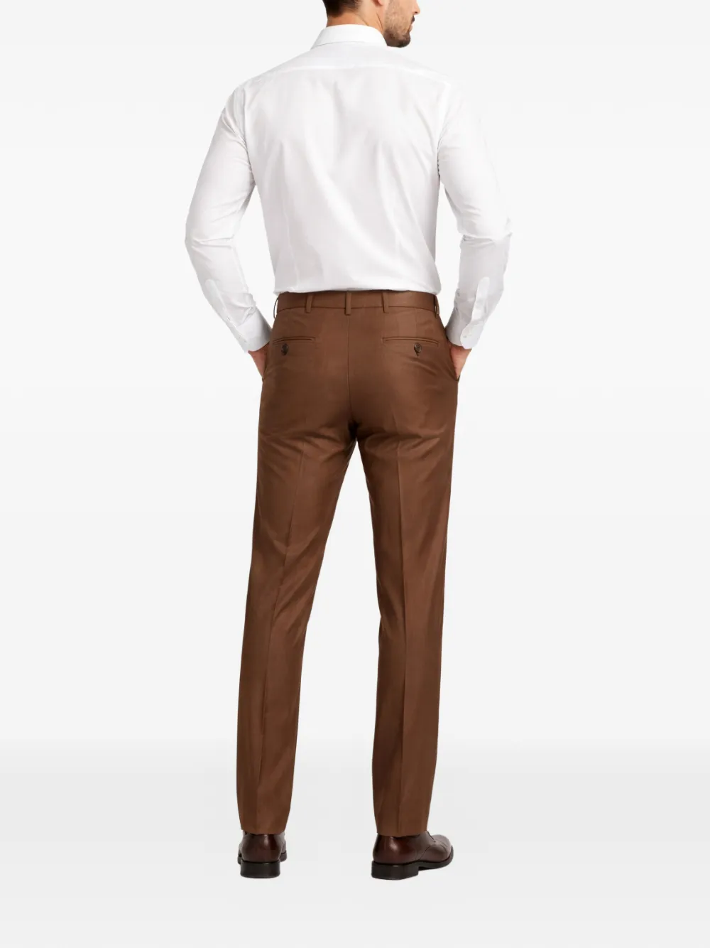 FRANZESE COLLECTION Stefano De Martino pantalon met plat vlak Bruin