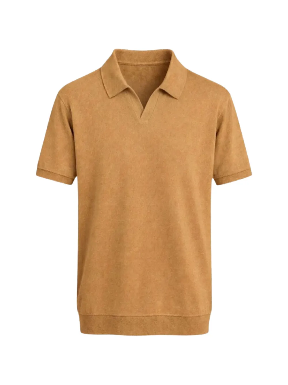 FRANZESE COLLECTION Gossip ribbed v-neck polo shirt - Toni neutri