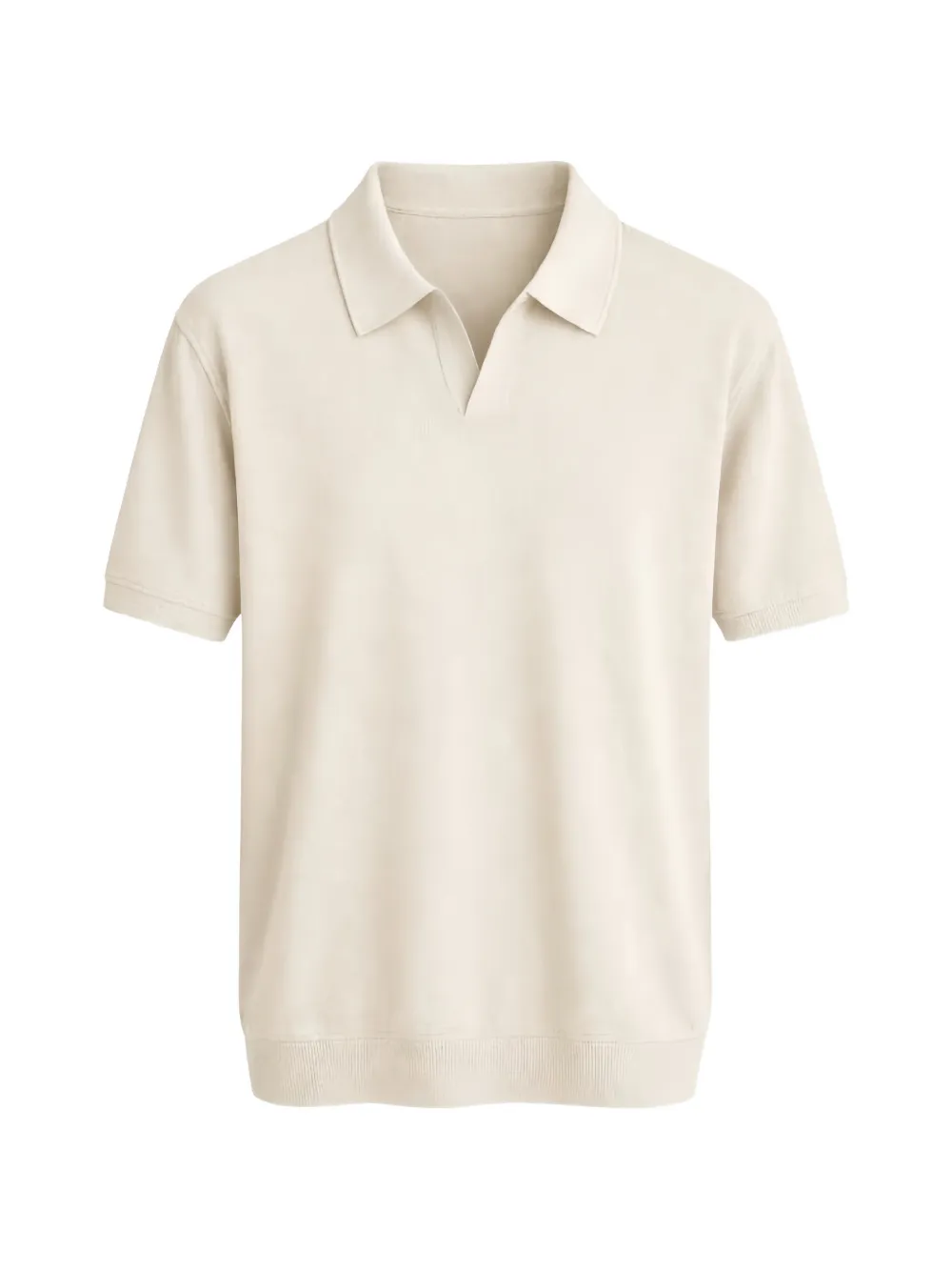 FRANZESE COLLECTION Gossip ribbed V-neck polo shirt - Toni neutri
