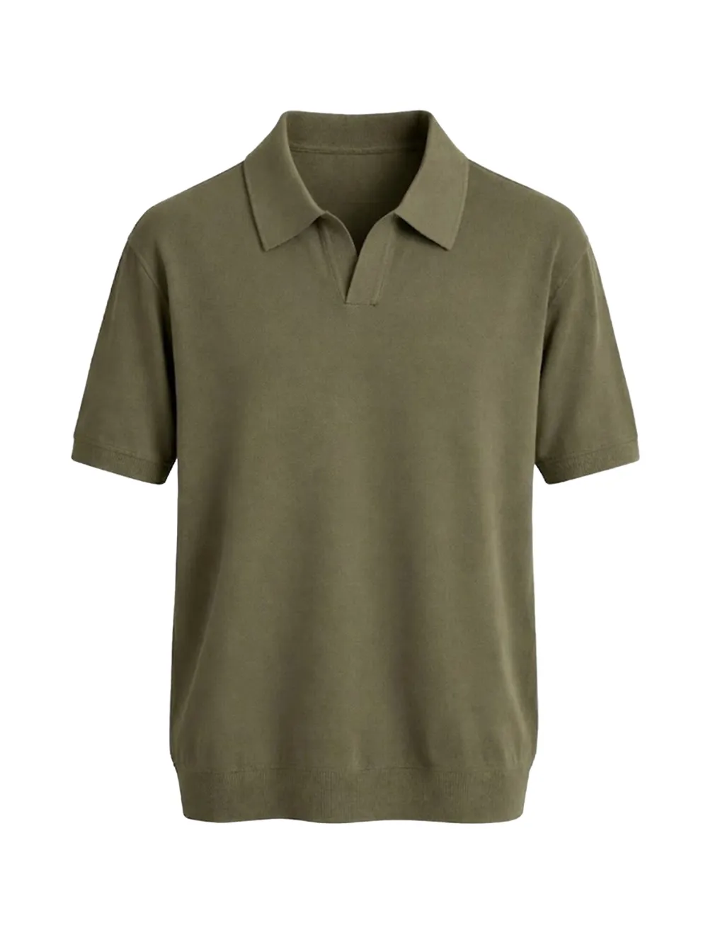 FRANZESE COLLECTION Gossip ribbed v-neck polo shirt - Verde