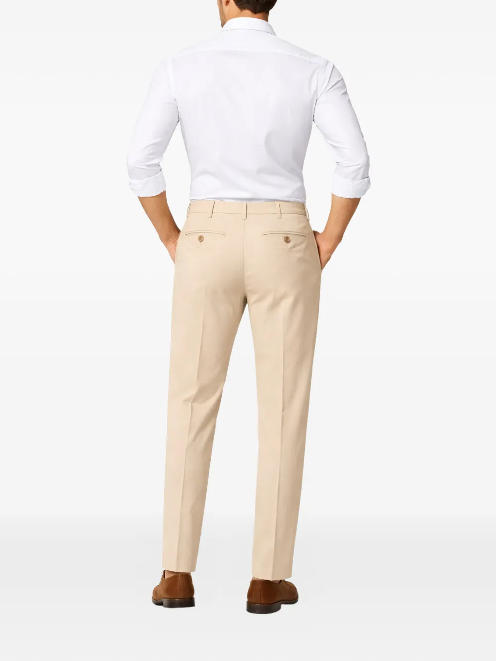 FRANZESE COLLECTION Stefano De Martino pantalon met plat vlak Beige