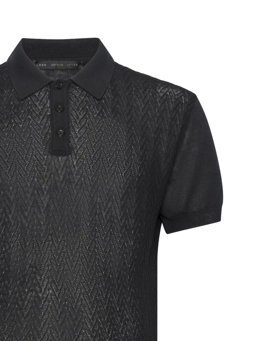 Low Brand Poloshirt met rits Zwart