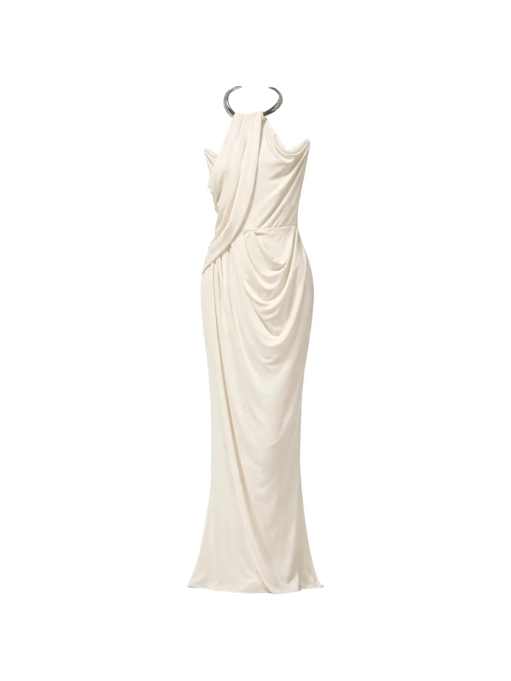 Amen draped halterneck dress - Bianco