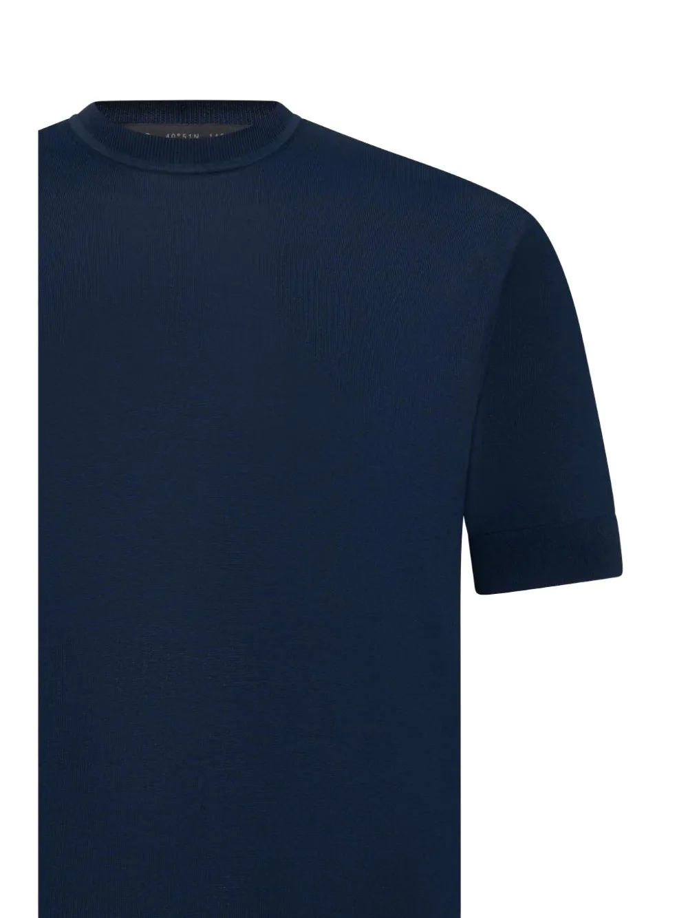 Low Brand T-shirt met geribbelde afwerking Blauw