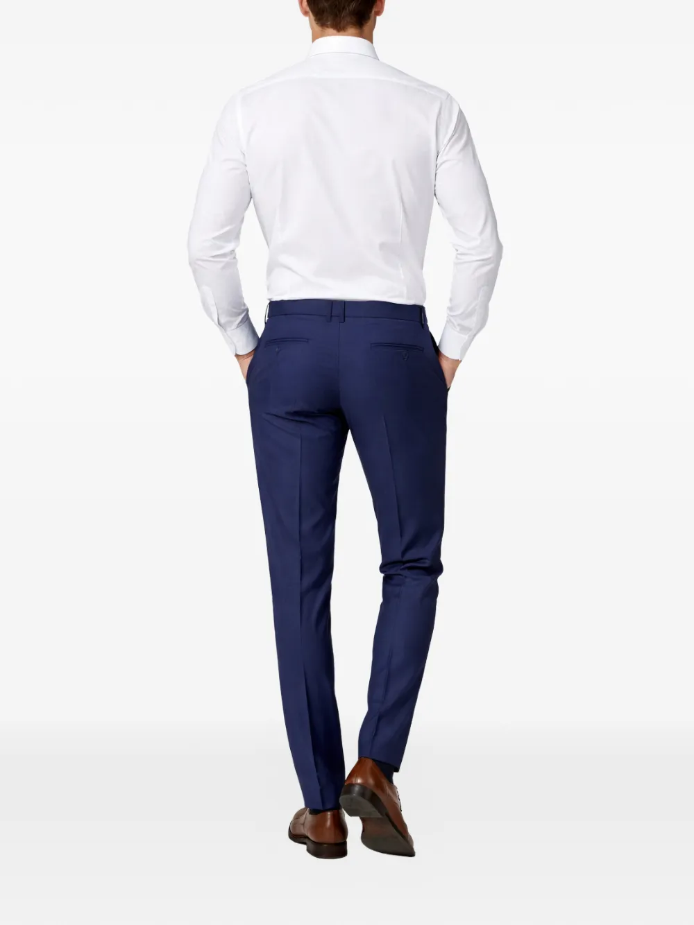 FRANZESE COLLECTION Plooibroek met knoopsluiting Blauw