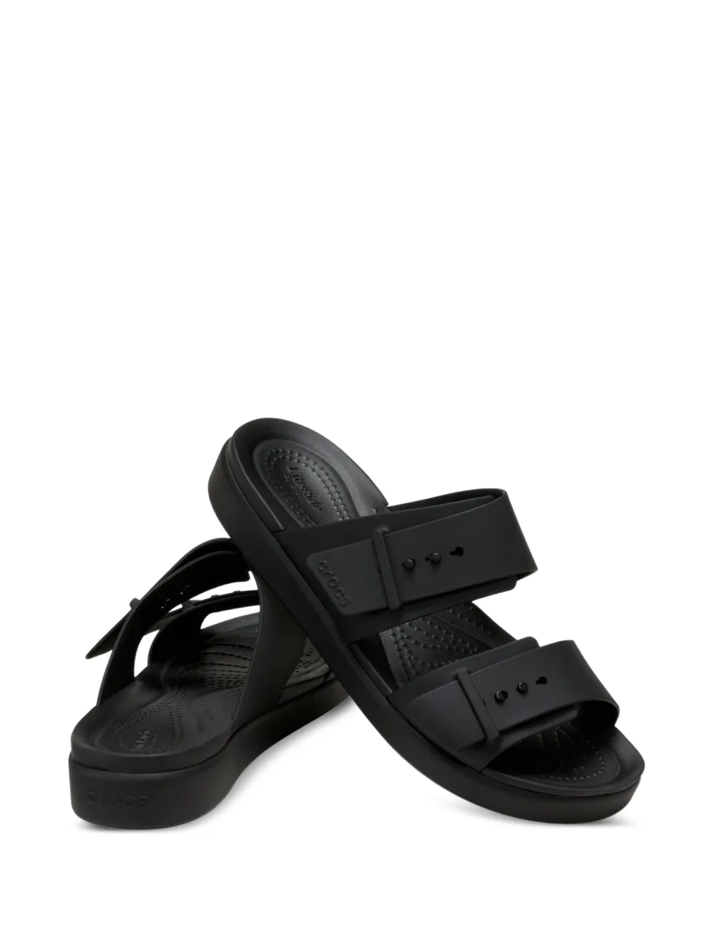 Crocs Brooklyn Bucle Low sandalen met gespbandje Zwart