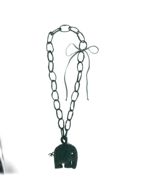 Jejia beaded elephant-pendant necklace