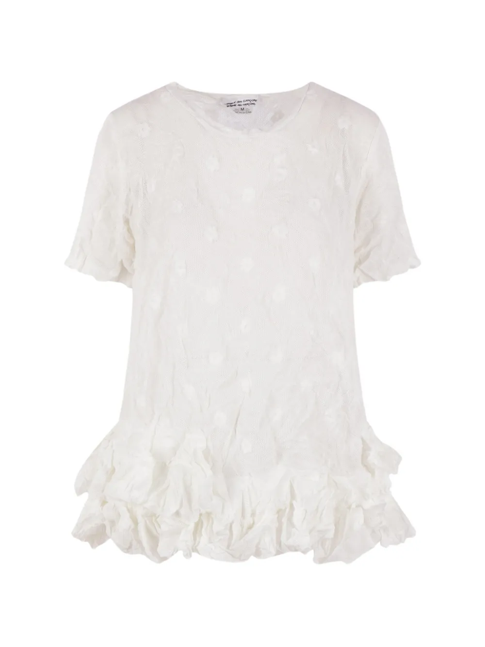 Comme Des Garçons ruffled crinkled top - Bianco