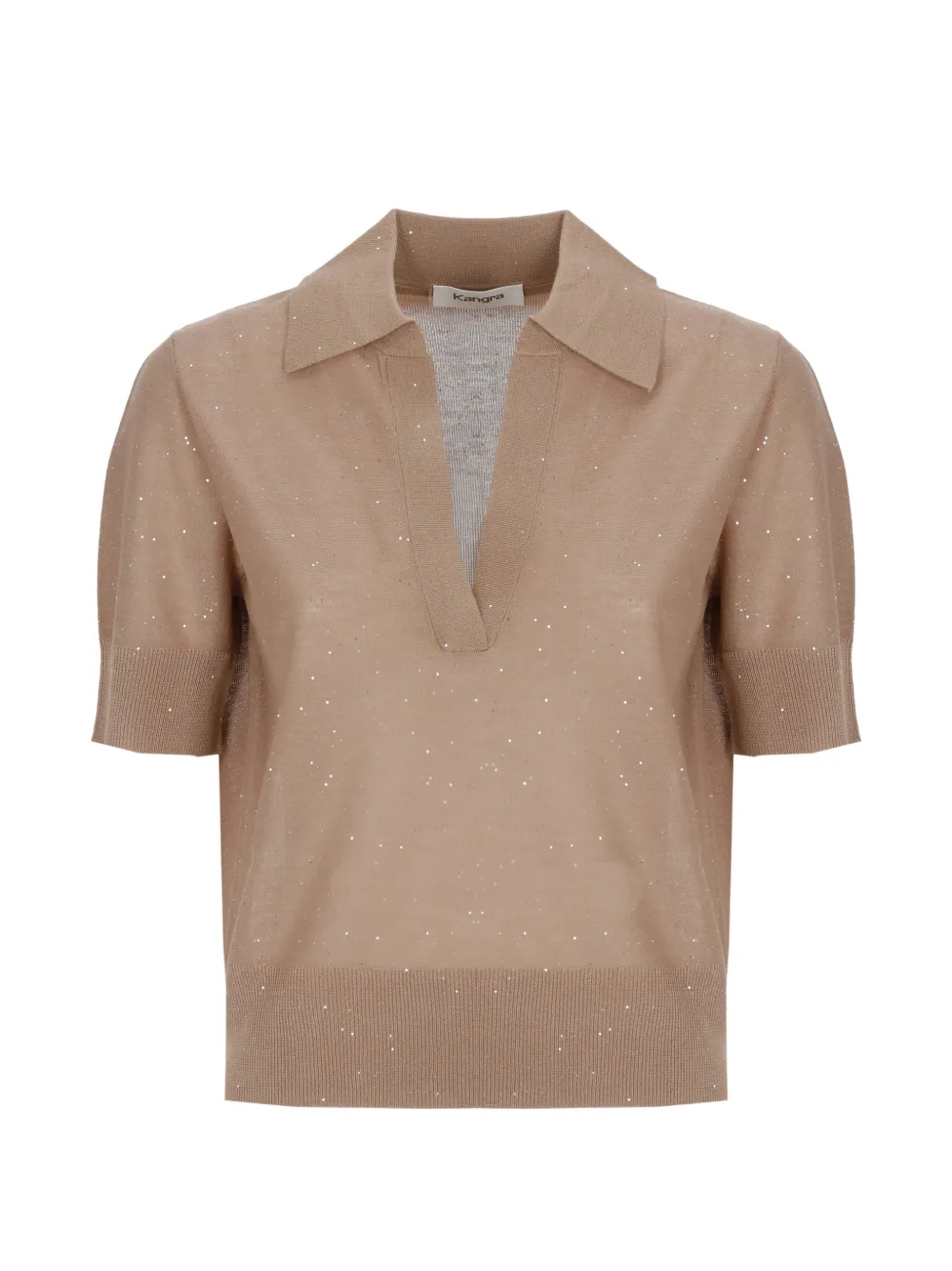 Kangra sequin-embellished polo-collar T-shirt - Toni neutri