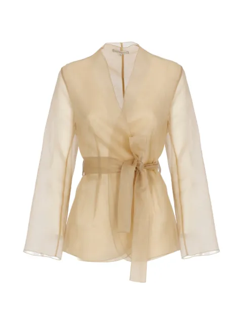 Antonelli Elia belted sheer-finish jacket