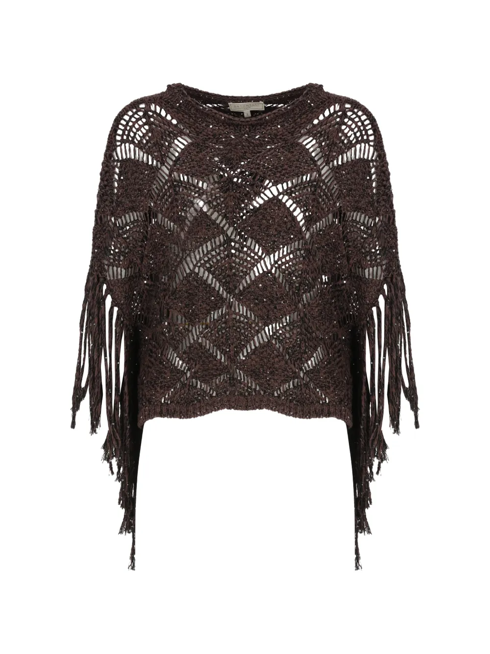 Antonelli sequin-embellished fringed sweater - Brown