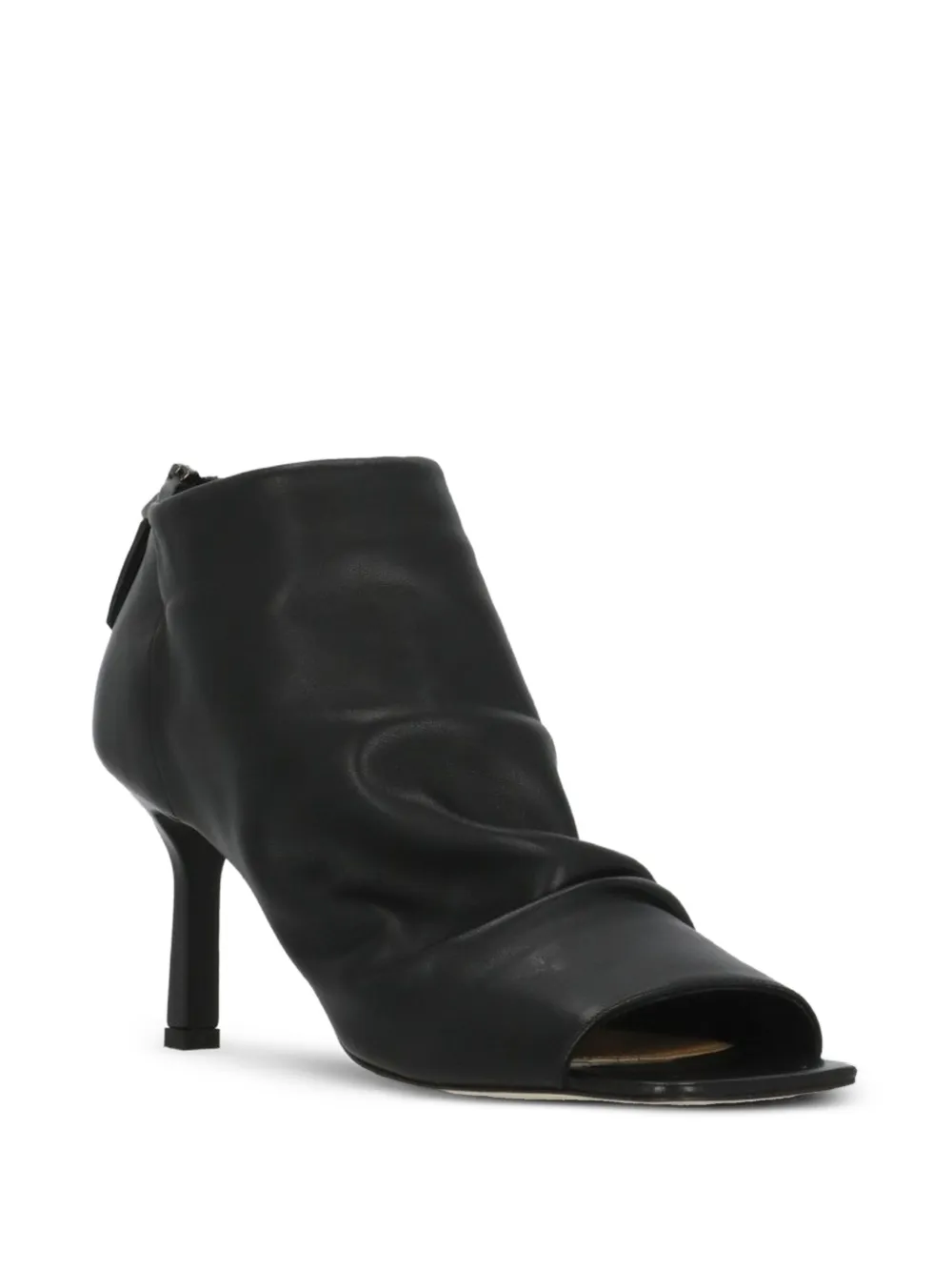 The Seller ruched open-toe pumps Zwart