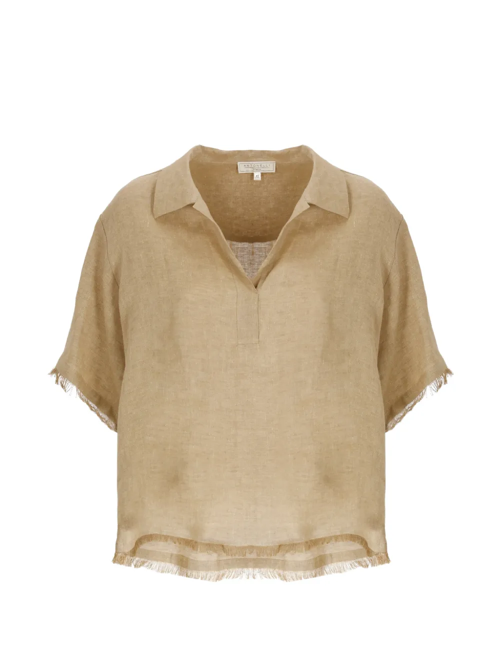 Antonelli frayed-edges blouse - Toni neutri