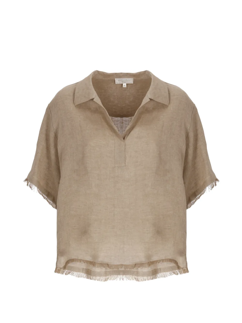 Antonelli frayed-edges blouse - Toni neutri