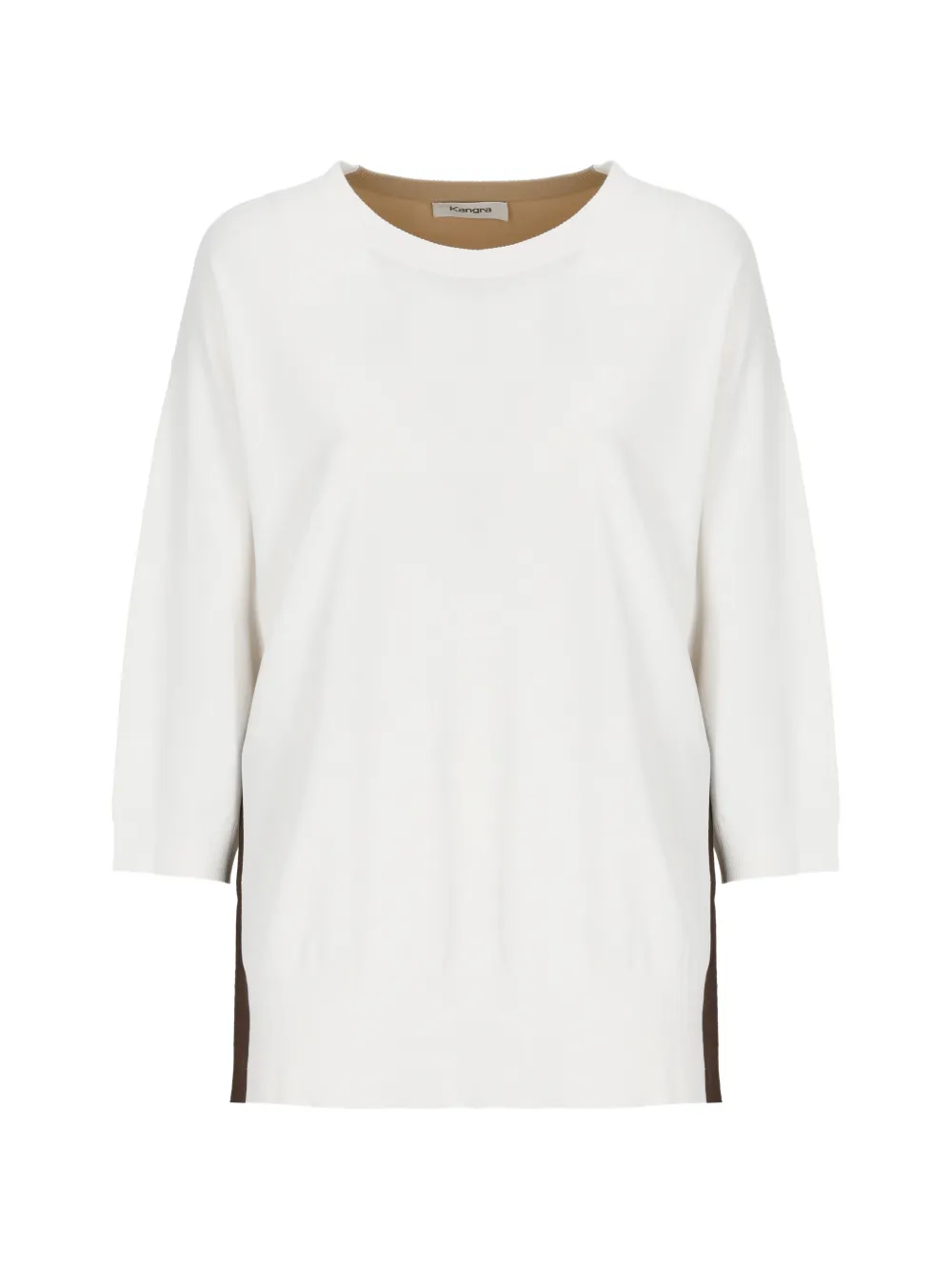 Kangra colour-block three-quarter-sleeve jumper - Bianco