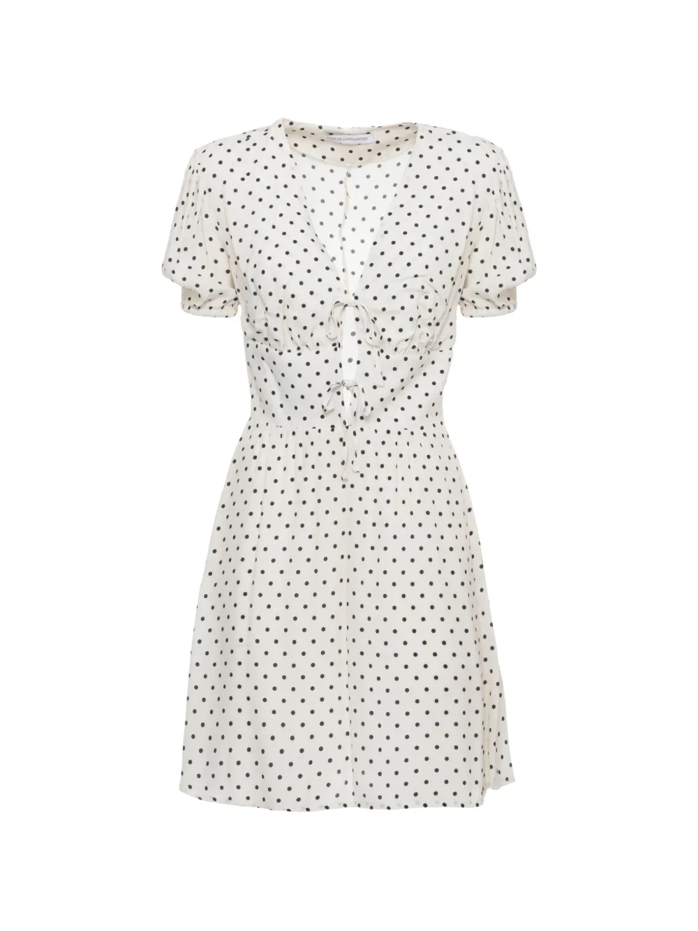 MAR DE MARGARITAS polka-dot tie-front dress - Bianco