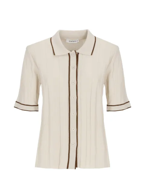 Kangra ribbed-knit contrast-trim polo shirt