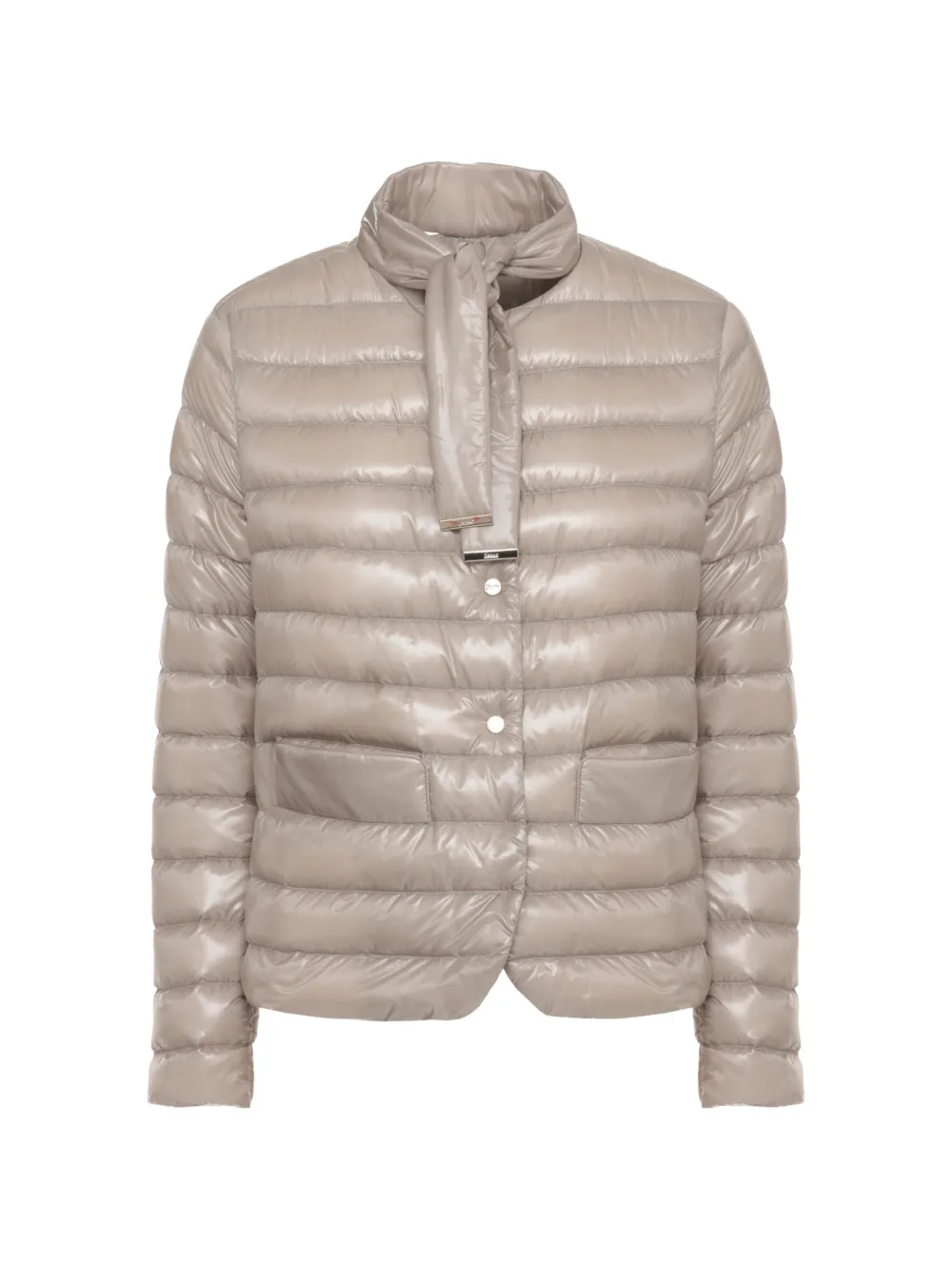 Herno quilted tie-neck jacket - Neutrals