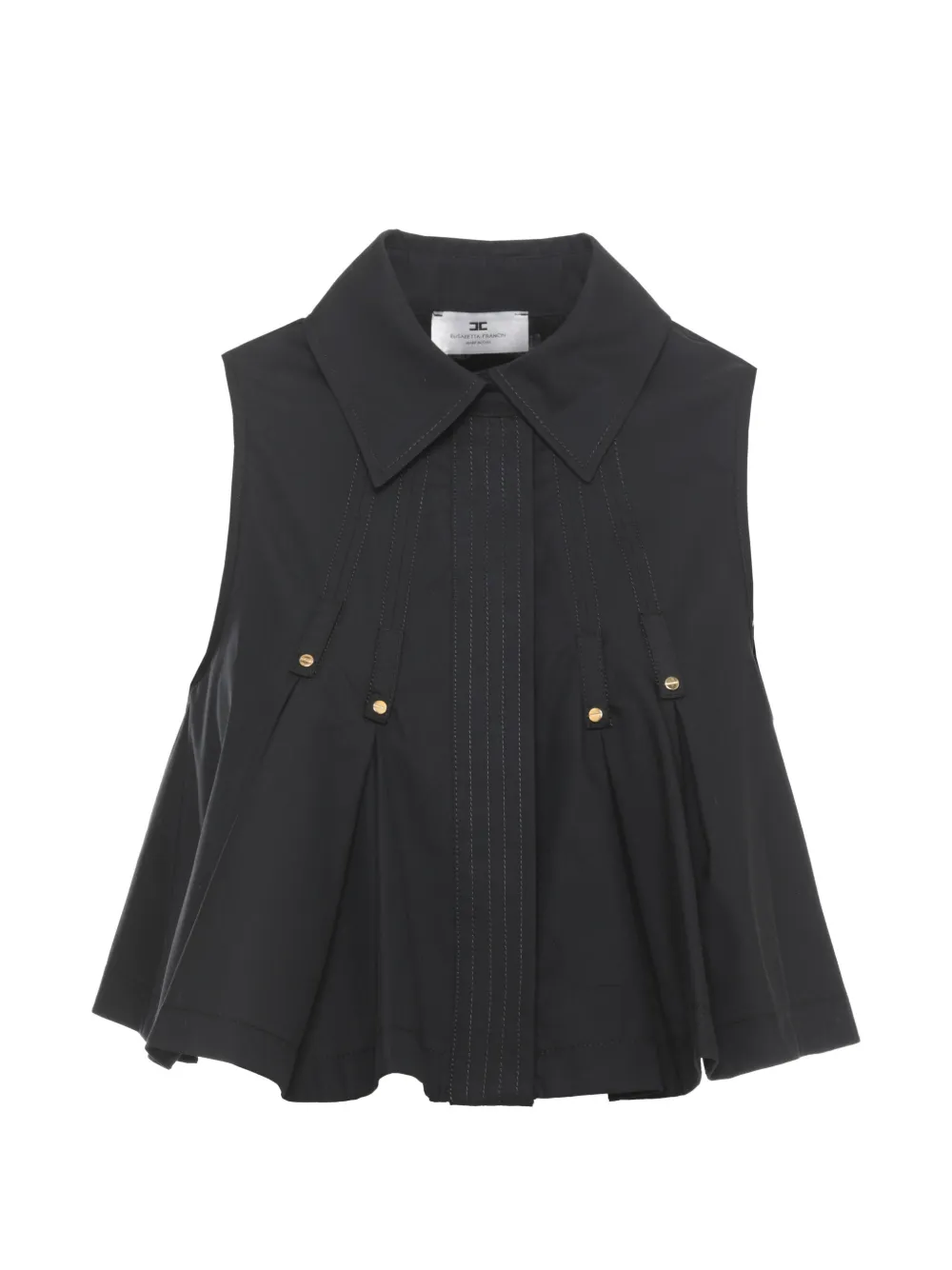 Elisabetta Franchi pleated cropped shirt - Nero