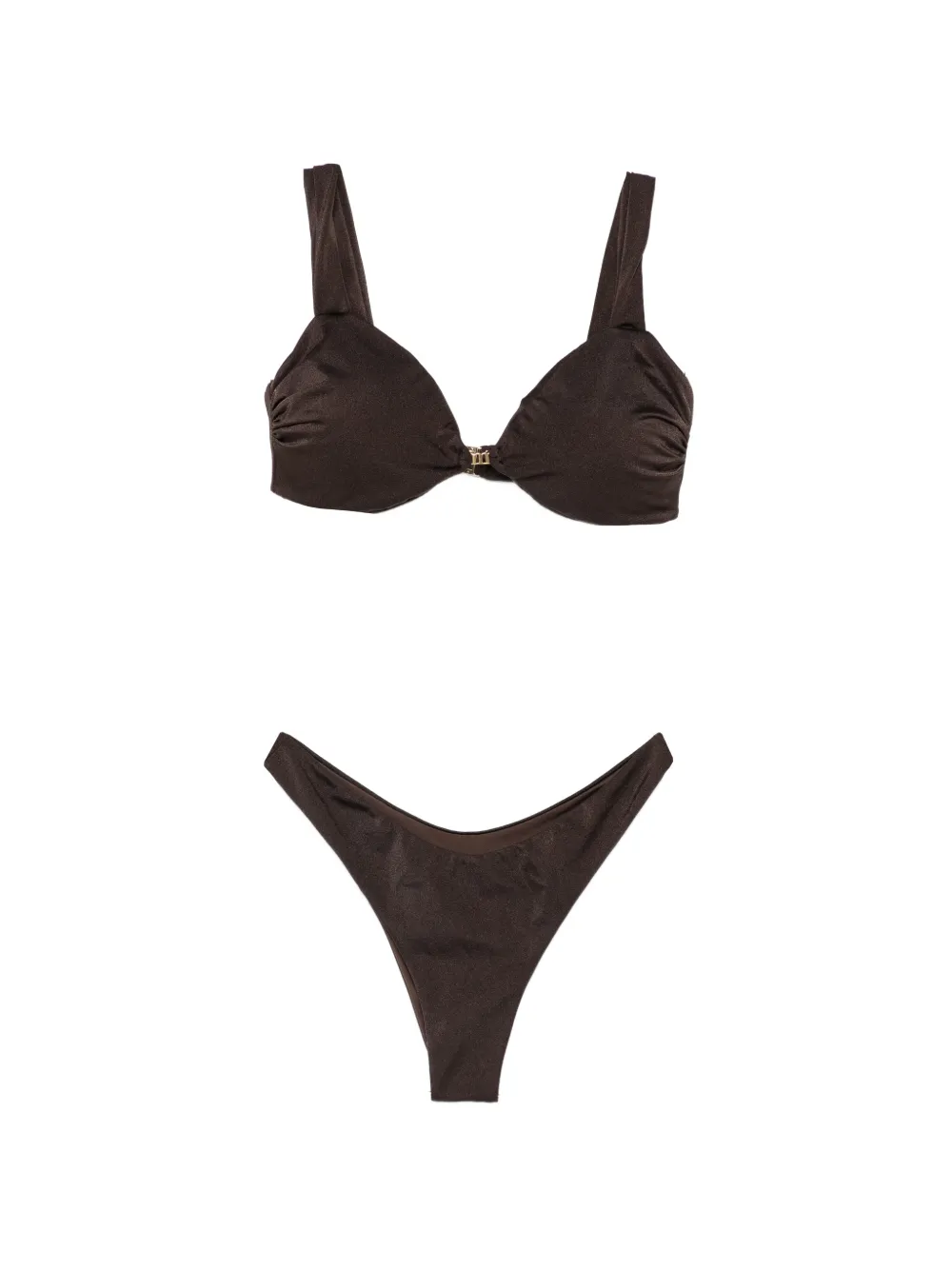 Matinée logo-plaque bikini - Marrone