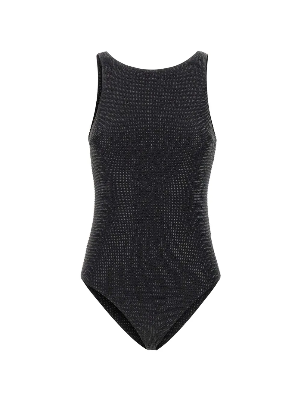 TWENTY FOURHAITCH rhinestones sleeveless bodysuit - Nero