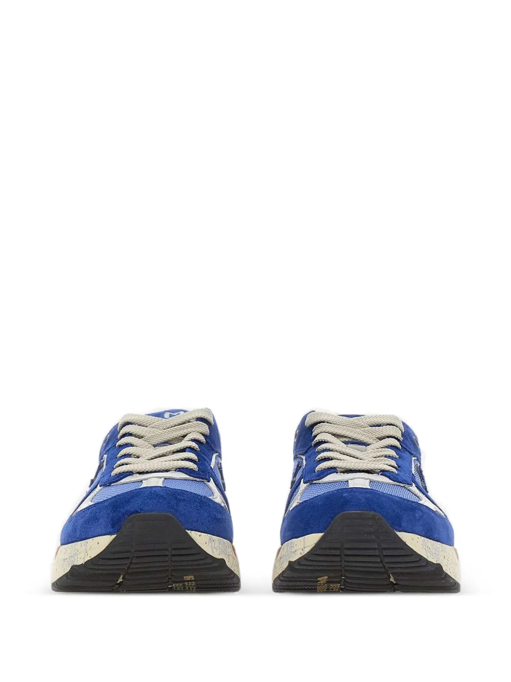Premiata suede panelled sneakers Blauw