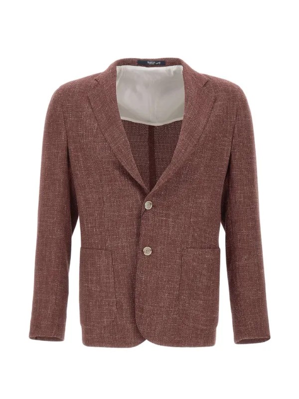 Barba Easy J Mono Button Patch-pocket Blazer in Red